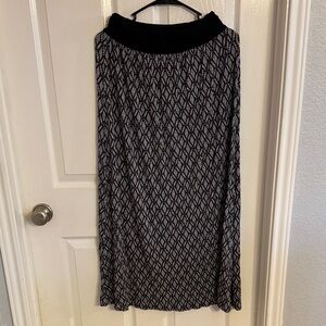 Full Tilt Black and White Geometric Maxi Skirt